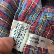 Chemise Ralph Lauren XXL Oxford rouge bleu carreaux logo marine