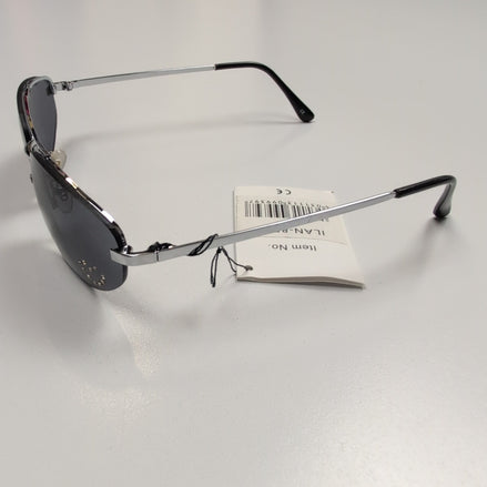 Lunettes de soleil Y2K Ovales Métal Chromé Branches Fines Strass Cœur