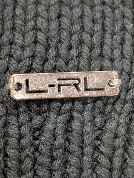 Pull femme Lauren Ralph Lauren L gris anthracite col rond coudières L-RL