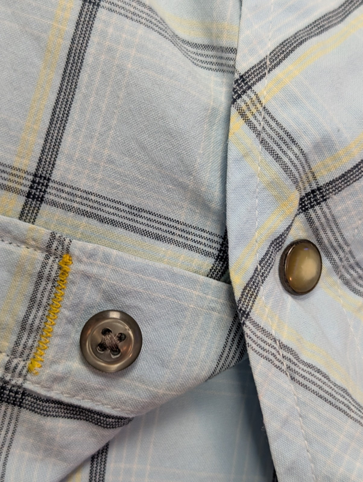 Chemise manches courtes Nautica bleu ciel à carreaux taille XL #135msch