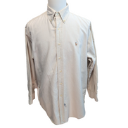 Chemise Ralph Lauren Yarmouth L XL Beige Crème Oxford Coton Logo Marron