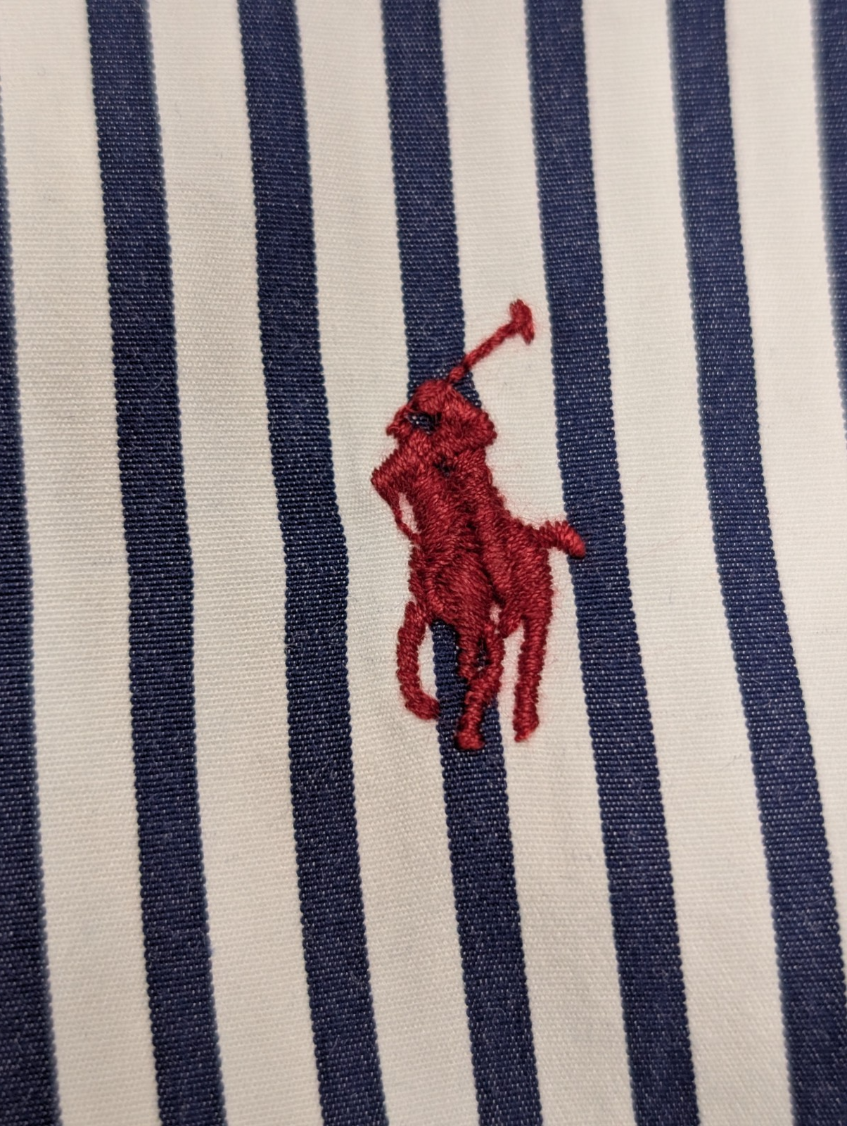 Chemise Ralph Lauren Custom Fit Taille XXL Bleu Marine Rayures Manches Longues