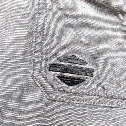 Surchemise Harley Davidson XL gris coton épais doublée boutons pression