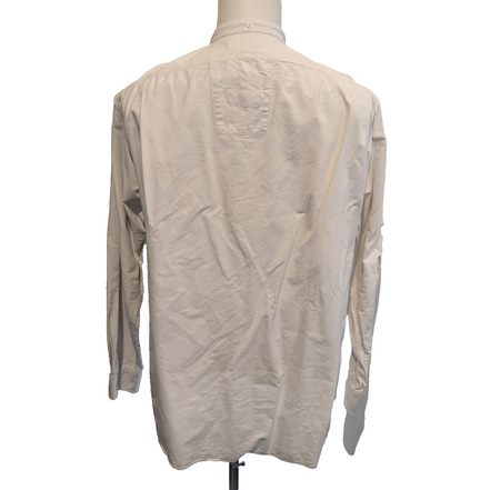 Chemise Polo Ralph Lauren L Col Officier Blanc Poches Rabat Sans Logo Modifiée