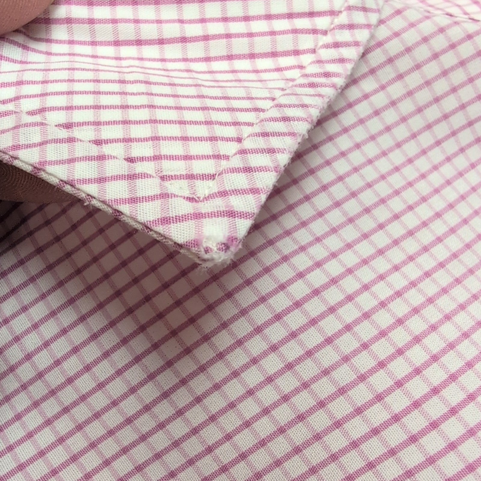 Chemise BURBERRY 100% Coton Rose Fuchsia L Logo Brodé Manches Longues