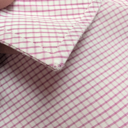 Chemise BURBERRY 100% Coton Rose Fuchsia L Logo Brodé Manches Longues