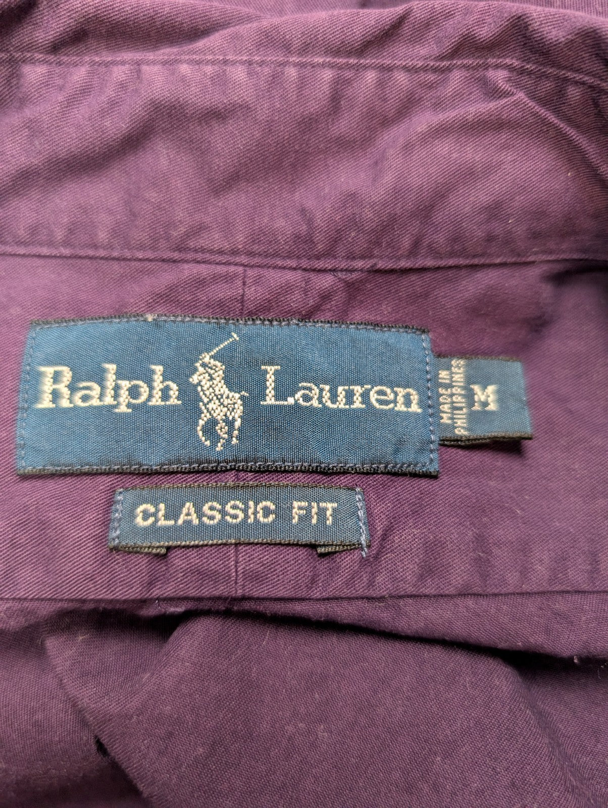 Chemise Ralph Lauren violet logo vert taille M #2053