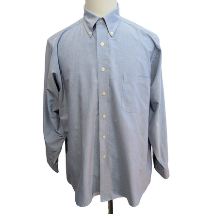 Chemise Chaps bleu clair coton Oxford manches longues 1 poche L XL