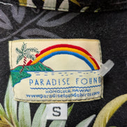 Chemise hawaïenne soie noire Paradise Found Made in Hawaii taille S