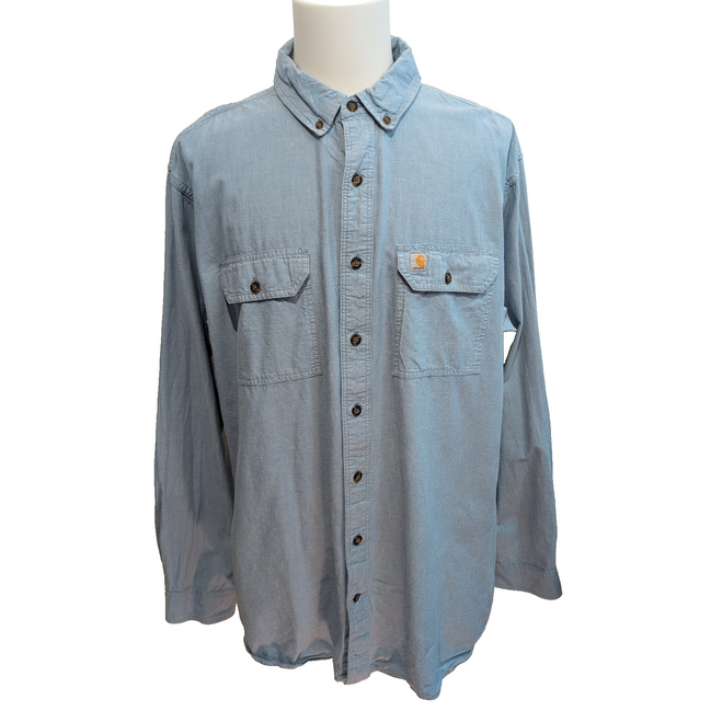 Chemise Carhartt 2XL Tall bleu clair Relaxed Fit coton workwear