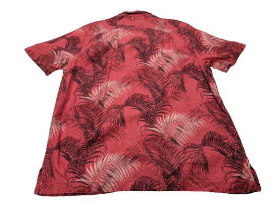 Chemise hawaïenne soie rouge Tommy Bahama Red Wisconsin taille L