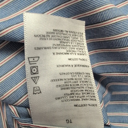 Chemise Nautica taille XL 100% coton made in moritus Bleu à Rayures longues mch